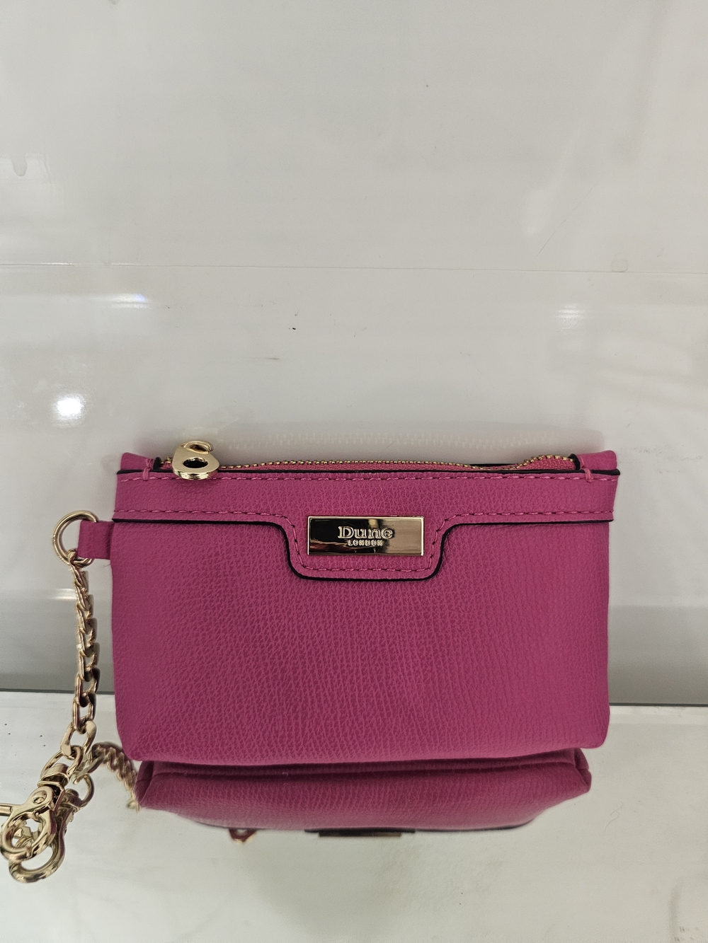 Dune London Hot Pink Chain Wristlet Pouch